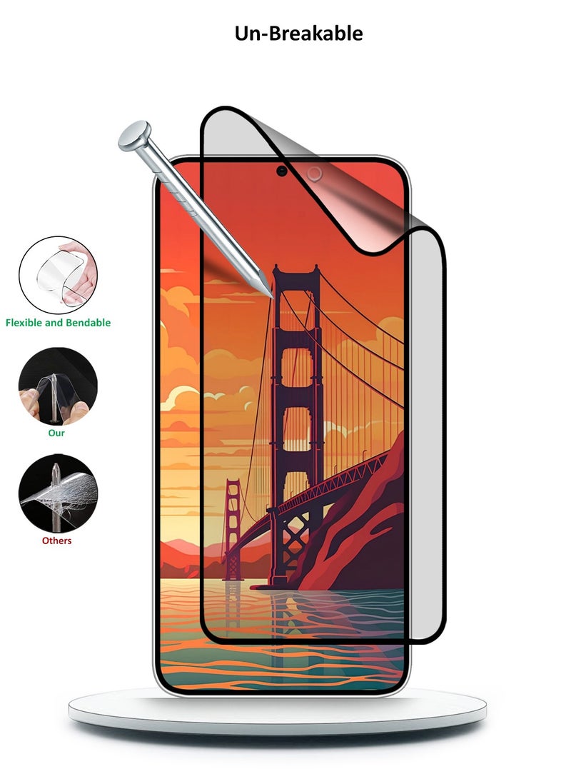 Wtech Samsung Galaxy S24 5G 2024 Nano Ceramic Full Glue Full Cover Matte Flexible Screen Protector (MSCNMN) - Clear/Black - Image 4