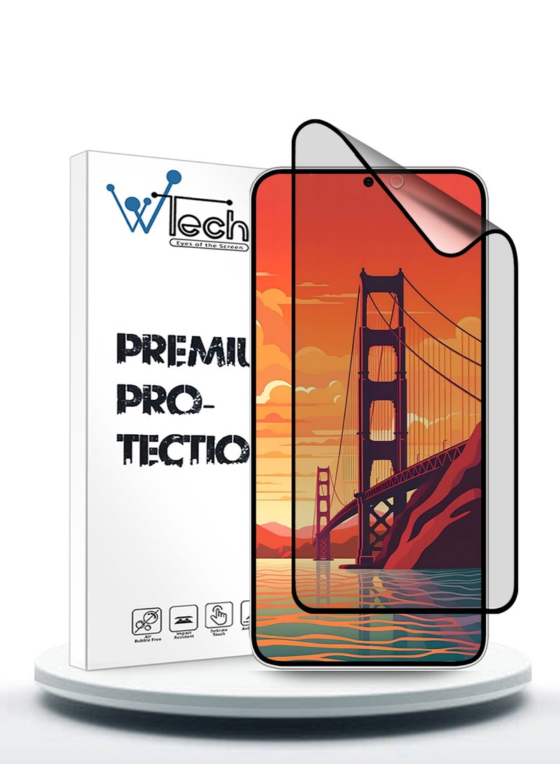 Wtech Samsung Galaxy S24 5G 2024 Nano Ceramic Full Glue Full Cover Matte Flexible Screen Protector (MSCNMN) - Clear/Black - Image 1