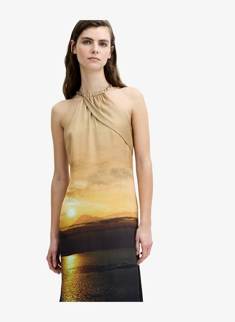 French Connection  Women's Summer Multi Summer Ennis Satin Halterneck Dress for Women | Best Price UAE