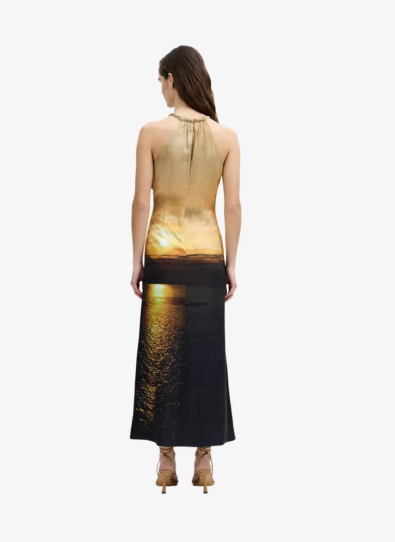 French Connection  Women's Summer Multi Summer Ennis Satin Halterneck Dress for Women | Best Price UAE