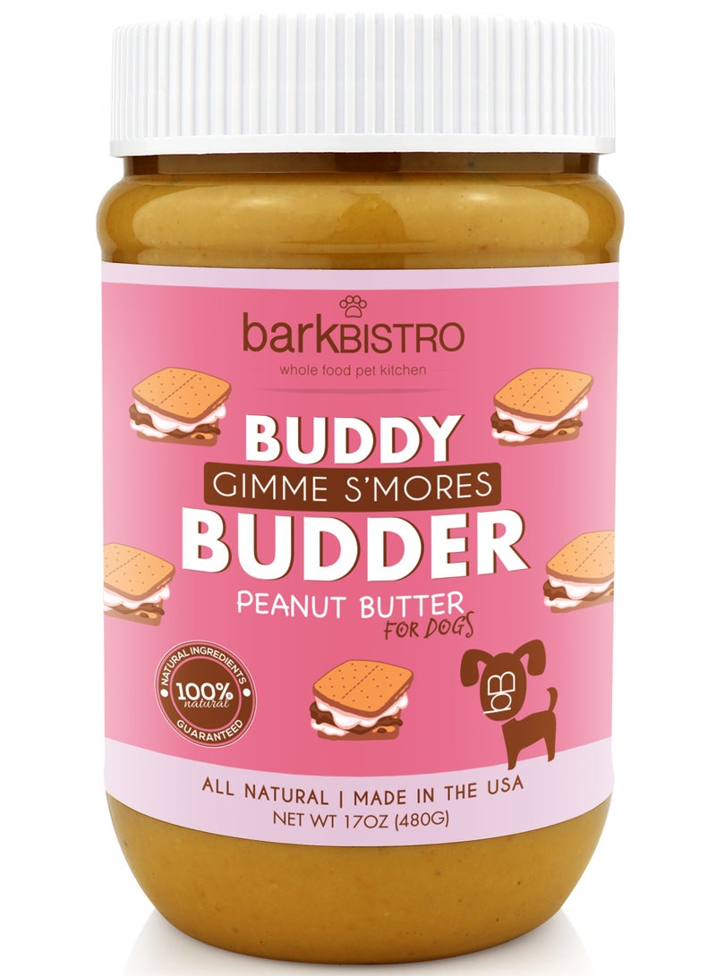 بارك بيسترو بودي بدر سكويز – زبدة فول سوداني طبيعية 100٪ للكلاب، مصنوعة في الولايات المتحدة الأمريكية، [480 جرام | 17 أونصة] 🐶 - Image 1