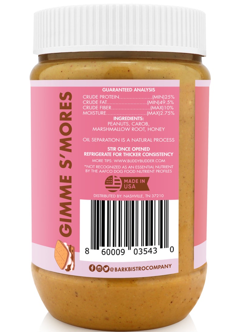 بارك بيسترو بودي بدر سكويز – زبدة فول سوداني طبيعية 100٪ للكلاب، مصنوعة في الولايات المتحدة الأمريكية، [480 جرام | 17 أونصة] 🐶 - Image 2