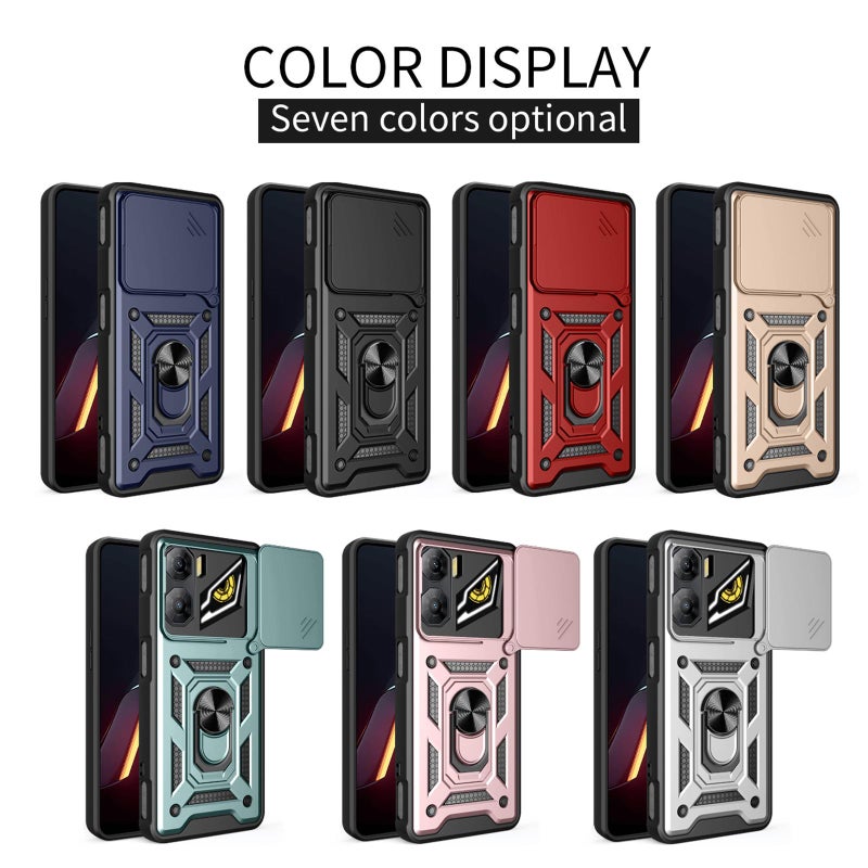 إيروريكس غطاء كاميرا منزلق لهاتف ZTE nubia Neo 3 بتصميم TPU+PC (أسود) - Image 2