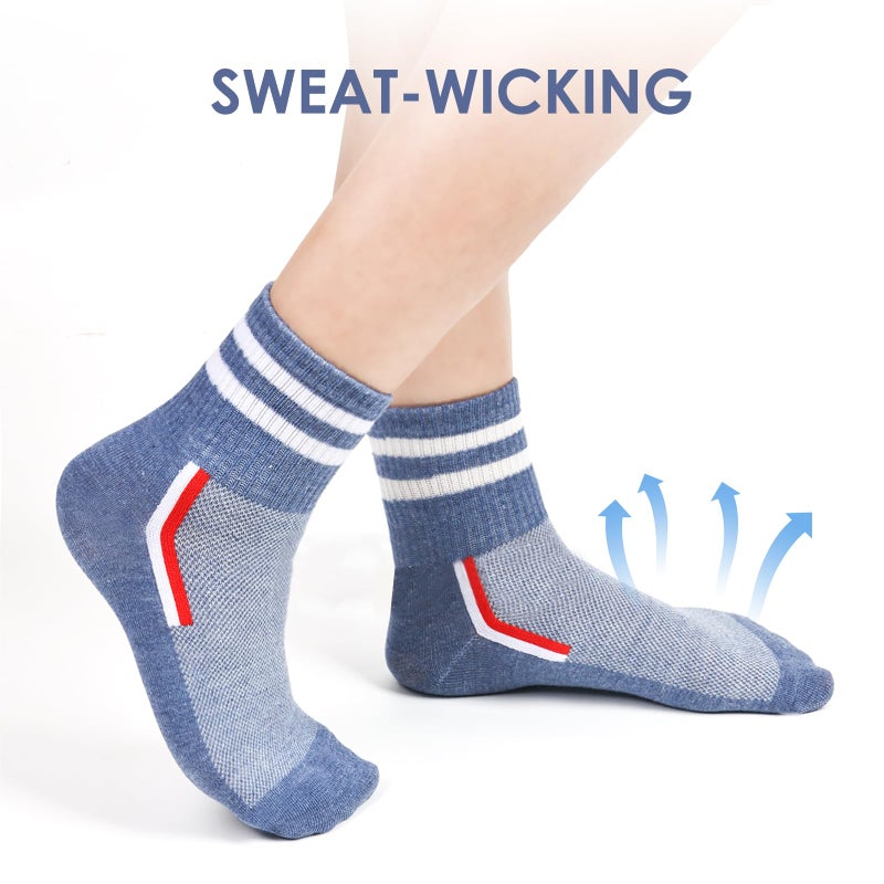 IDALOP Women's Colorful Athletic Crew Socks Casual Soft Quarter Retro Striped, 20-Packs - Image 4
