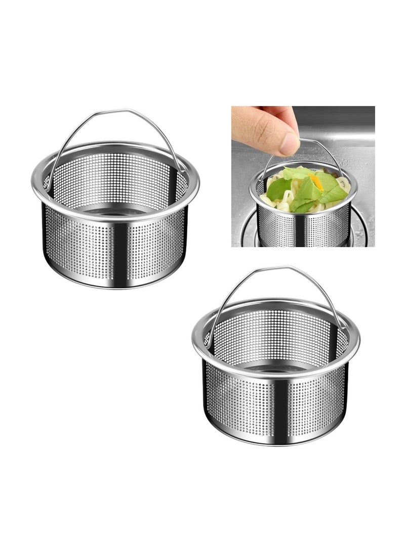 RATSAW 2 Pack Sink Strainer 304 Stainless Steel Kitchen Sink Strainer Anti-Clogging Drain Filter Strainer Kitchen Sink Drain Strainer and 1.6 Inch Deep Kitchen Sink Strainer  - Image 1