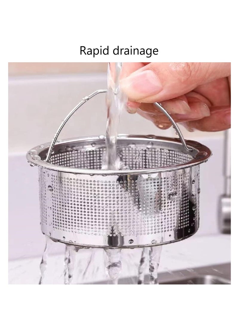 RATSAW 2 Pack Sink Strainer 304 Stainless Steel Kitchen Sink Strainer Anti-Clogging Drain Filter Strainer Kitchen Sink Drain Strainer and 1.6 Inch Deep Kitchen Sink Strainer  - Image 3