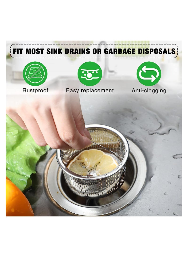 RATSAW 2 Pack Sink Strainer 304 Stainless Steel Kitchen Sink Strainer Anti-Clogging Drain Filter Strainer Kitchen Sink Drain Strainer and 1.6 Inch Deep Kitchen Sink Strainer  - Image 2