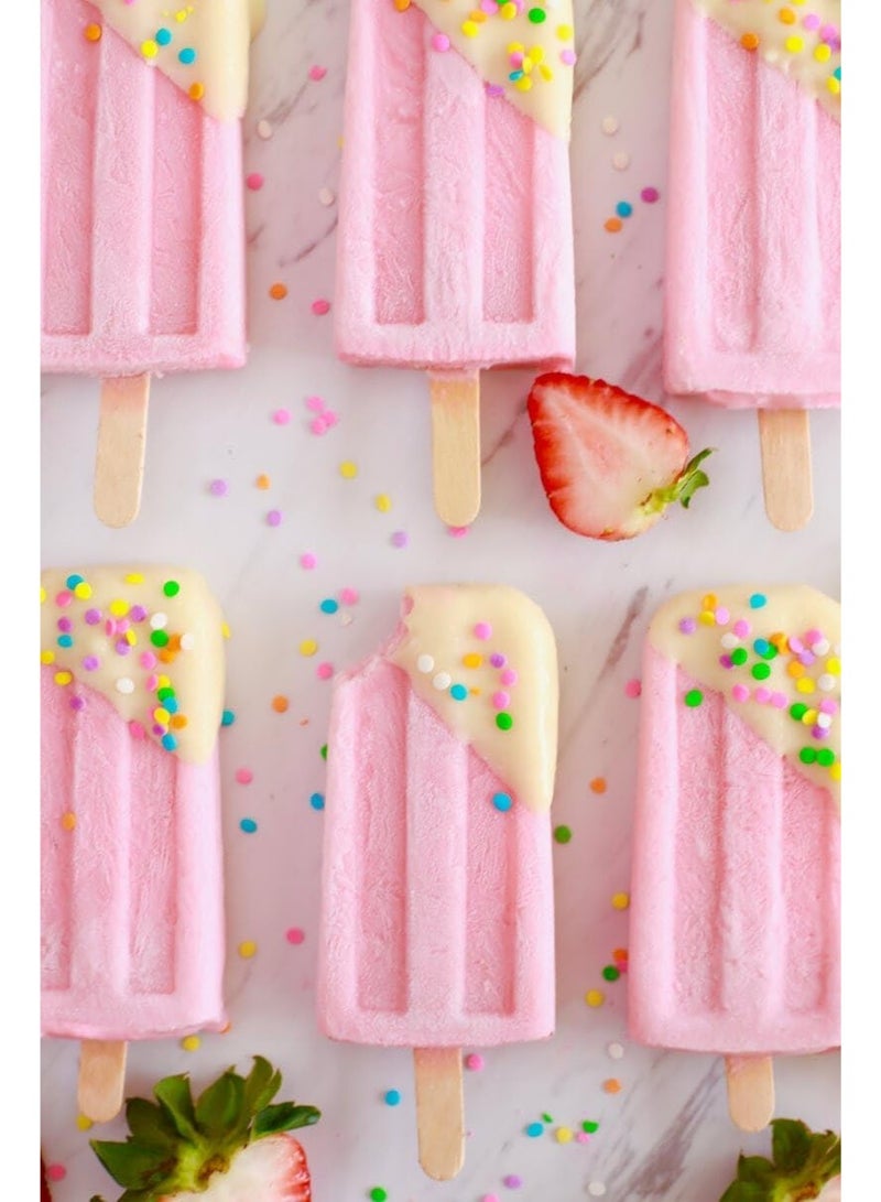 Ecozoi Stainless Steel Popsicle Molds and Rack - 6 Square Ice Pop Makers + 30 Reusable Bamboo Sticks + 12 Silicone Seals + 1 Cleaning Brush +1 Rack - Image 4