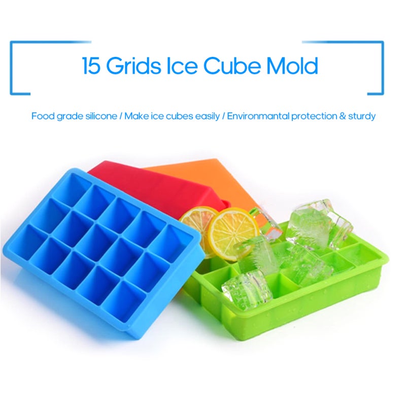 Silicone Ice Cube Tray: Red Food Grade Silicone - Leakproof Balanced Design Flexible Tray for Freezer Home Drinks Preparation - Image 3