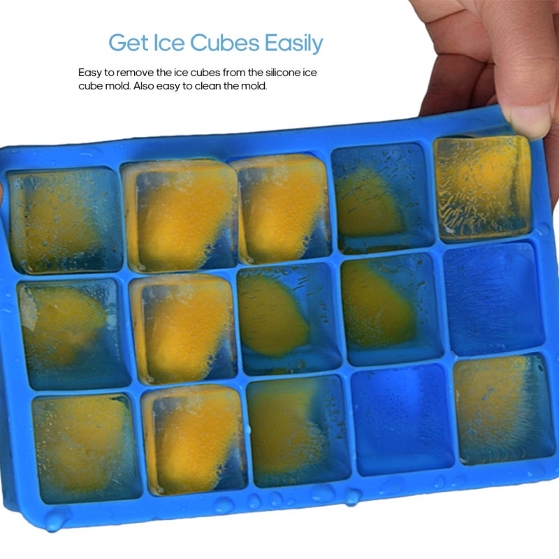 Silicone Ice Cube Tray: Red Food Grade Silicone - Leakproof Balanced Design Flexible Tray for Freezer Home Drinks Preparation - Image 2