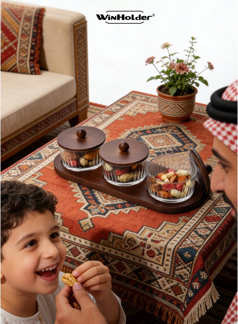 WinHolder Wood Grain Fruit Plate – Versatile Serving Tray for Dried Fruits, Nuts, Candy, Cookies, Chips, and Party Snacks（3 seperate） - Image 4