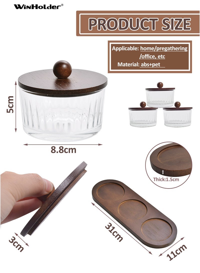 WinHolder Wood Grain Fruit Plate – Versatile Serving Tray for Dried Fruits, Nuts, Candy, Cookies, Chips, and Party Snacks（3 seperate） - Image 3