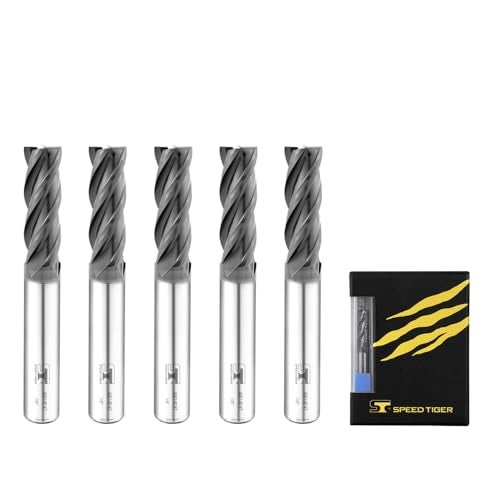 SPEED TIGER قاطع نهاية كربيد SPEED TIGER ISE 1/8” – 4 شفرات، رأس مربع، مطلي بـ AlTiBN، بت CNC لصلب مقسى، صلب سبائكي، صلب غير قابل للصدأ – صنع في تايوان، عبوة 5 قطع - Image 1