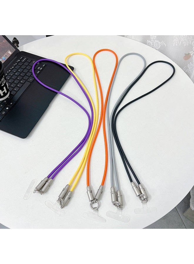 إسكدنيا كابل بيانات سلكي من السيليكون الحقيقي للشحن السريع للهاتف المحمول، شحن معلق للرقبة اثنين في واحد، مادة صديقة للبشرة - اللون: أرجواني Pd - Image 2