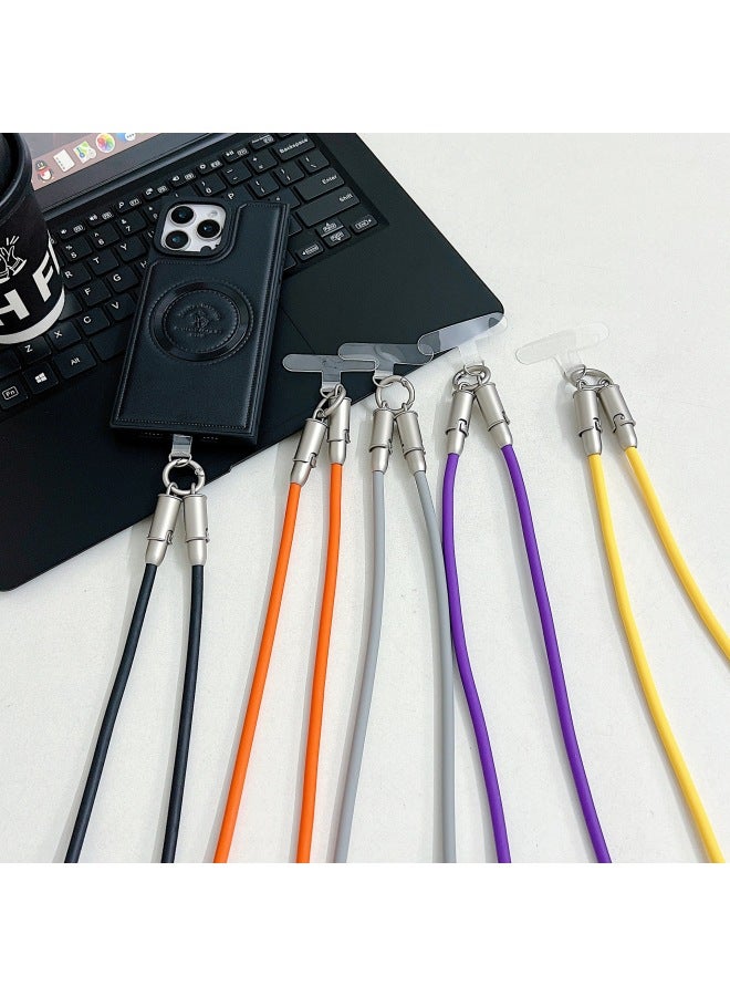 إسكدنيا كابل بيانات سلكي من السيليكون الحقيقي للشحن السريع للهاتف المحمول، شحن معلق للرقبة اثنين في واحد، مادة صديقة للبشرة - اللون: أرجواني Pd - Image 3