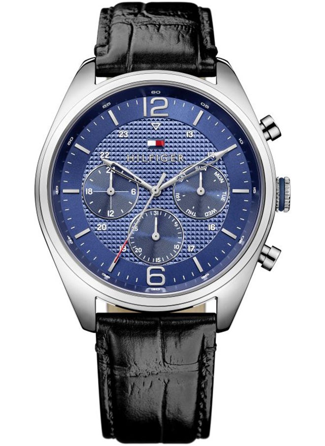 TOMMY HILFIGER - ساعة يد جلدية دائرية الشكل بعقارب للرجال 1791182 - 44 ملم - Image 1