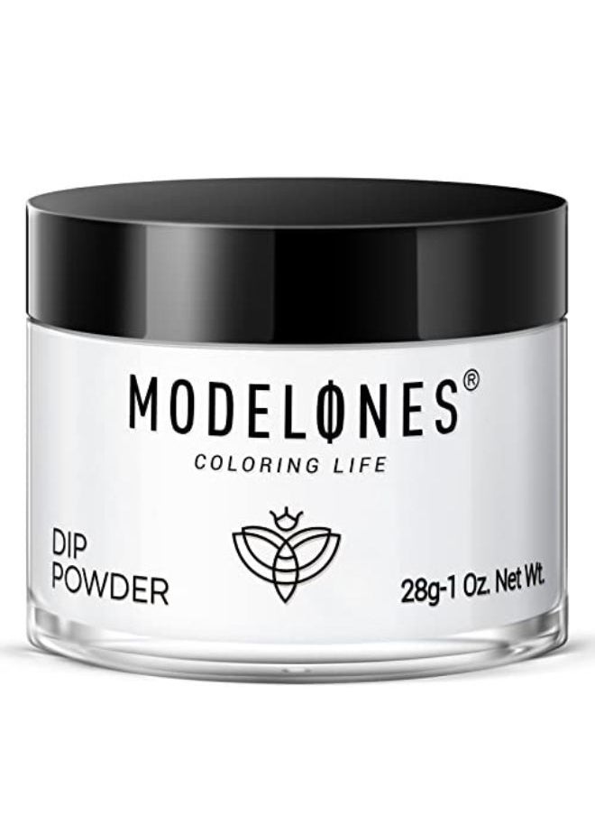 modelones Dip Powder Clear Color, Nail Dipping Powder French Nail Art Powder Pro Collection System For Starter Manicure Salon Diy At Home, Odor-Free, Long-Lasting, No Needed Nail Lamp Cured, 1 Oz  - Image 1