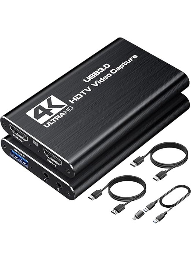 كارت التقاط فيديو HDMI USB-C/A | دعم 4K Loop-Out مع تسجيل 1080P 60FPS للألعاب والبث متوافق مع OBS وأجهزة الألعاب - Image 1