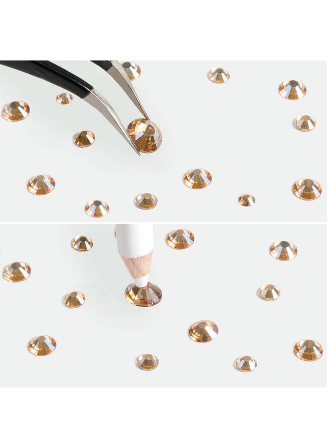 BEADSLAND Rhinestones For Makeup8 Sizes 2500Pcs Gold Flatback Rhinestones Eye Gems For Nails Crafts With Tweezers And Wax Pencilgolden Shadowss4Ss30  - Image 5
