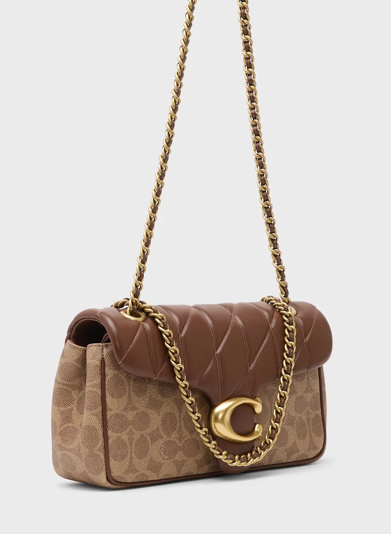 كوتش حقيبة كتف بنقشة التابيز مع تطريز