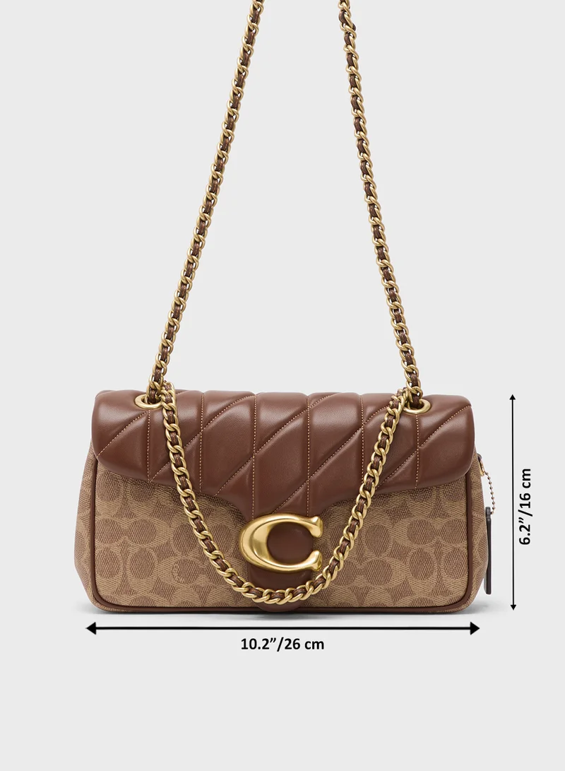 كوتش حقيبة كتف بنقشة التابيز مع تطريز