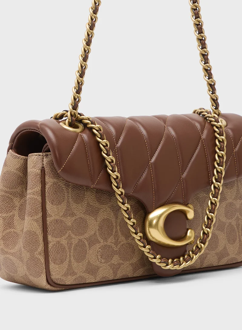 كوتش حقيبة كتف بنقشة التابيز مع تطريز