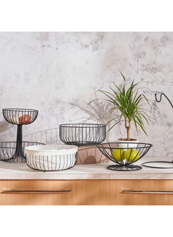 Pan Home سلة فواكه معدنية كارا سوداء - Image 3