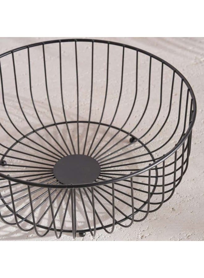 Pan Home سلة فواكه معدنية كارا سوداء - Image 2