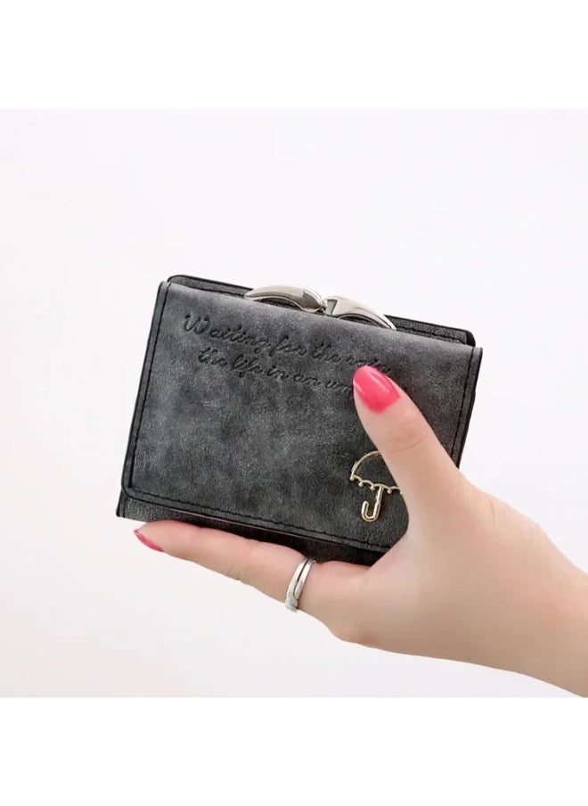 Generic Chamoiseather Leather Flip Wallet & Card Holder with Multiple  Pockets - Black  - Image 3