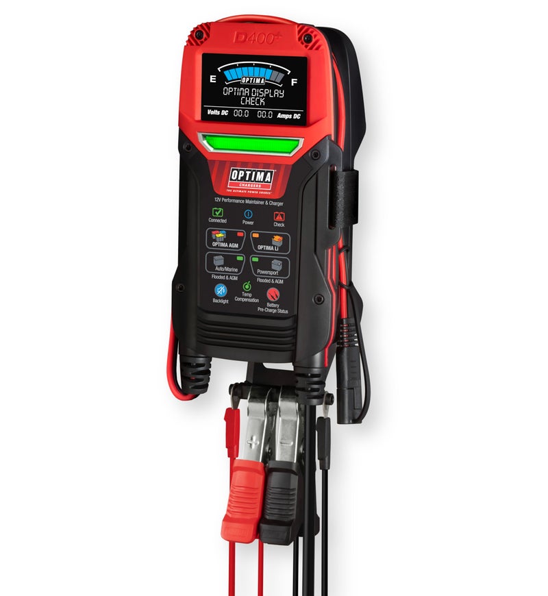 OPTIMA بطاريات 400+ الرقمية 12 فولت جهاز صيانة وشاحن البطارية لبطاريات AGM، ليثيوم، سيارات، بحرية ورياضة القوة - Image 1