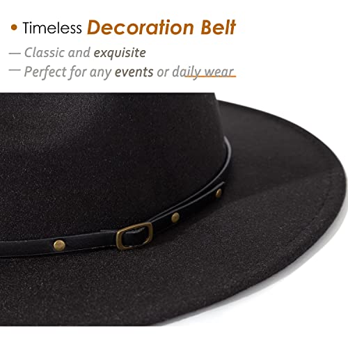 Lisianthus Women Belt Buckle Fedora Hat Black - Image 3