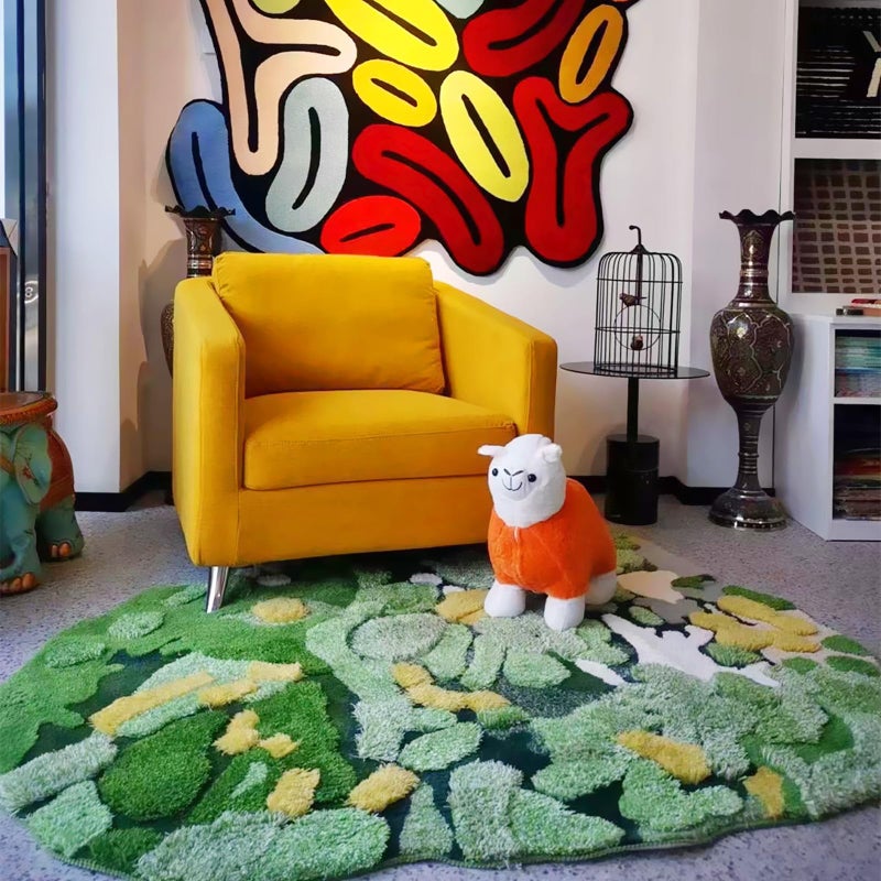 LEVINIS 3D Shag Moss Area Rugs for Home Decor Non Slip Washable Kids Play Rug Cozy Plush Living Room Bedroom Bedside Rug 39.5''Ã—39.5'' - Image 2