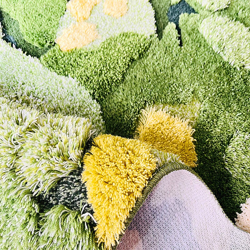 LEVINIS 3D Shag Moss Area Rugs for Home Decor Non Slip Washable Kids Play Rug Cozy Plush Living Room Bedroom Bedside Rug 39.5''Ã—39.5'' - Image 4