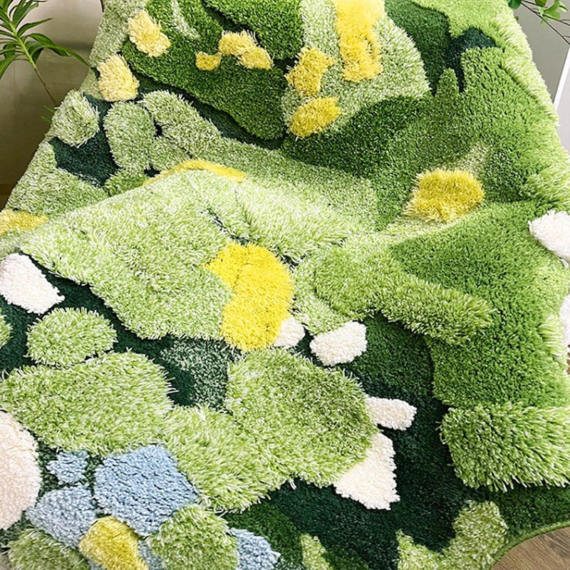 LEVINIS 3D Shag Moss Area Rugs for Home Decor Non Slip Washable Kids Play Rug Cozy Plush Living Room Bedroom Bedside Rug 39.5''Ã—39.5'' - Image 5