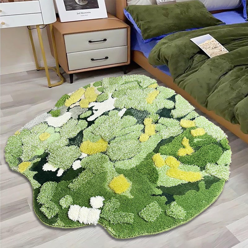 LEVINIS 3D Shag Moss Area Rugs for Home Decor Non Slip Washable Kids Play Rug Cozy Plush Living Room Bedroom Bedside Rug 39.5''Ã—39.5'' - Image 1
