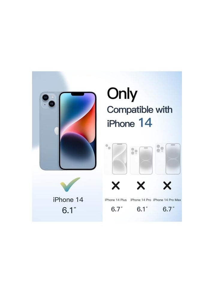 جي تيك حافظة JETech لهاتف iPhone 14 مقاس 6.1 بوصة، غطاء ممتص للصدمات للهاتف، إطار من مادة TPU بلون سادة غير لامع، ظهر شفاف مضاد للخدش (أزرق) - Image 4