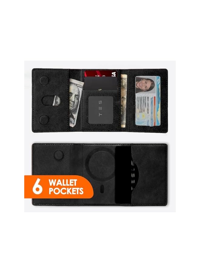 Green Tiger Magnetic Phone Wallet Card Holder, Compatible with Mag Safe Wallet for iPhone 16 15 14 13 12 Pro Max/Pro/Plus, Trifold Slim Wallet for Men Minimalist Leather Small Wallet (Black) - Image 4