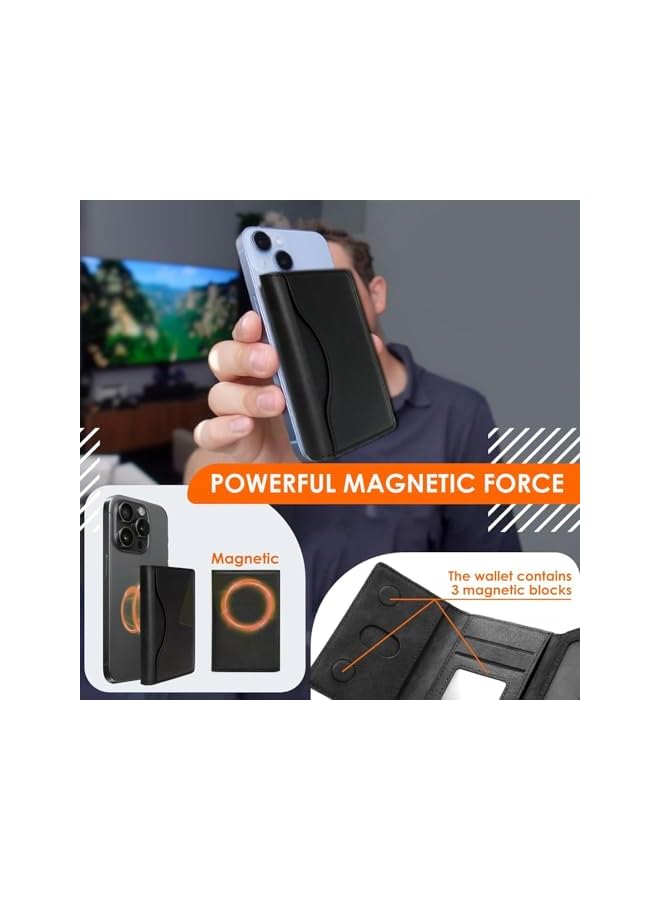 Green Tiger Magnetic Phone Wallet Card Holder, Compatible with Mag Safe Wallet for iPhone 16 15 14 13 12 Pro Max/Pro/Plus, Trifold Slim Wallet for Men Minimalist Leather Small Wallet (Black) - Image 5