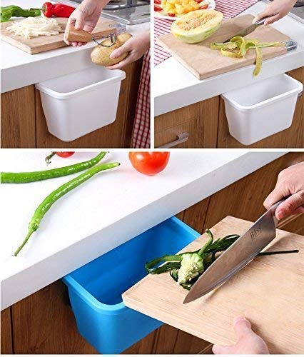 SHOPOLIFE Small Garbage Holder Stand for Car Kitchen Sink || Cabinet Drawer Hanging Vegetable Fruits Waste Bin || Bathroom Cosmetic Makeup Organizer Toiletry Box for Women & Men (1 Pc - Multicolor)  - Image 4