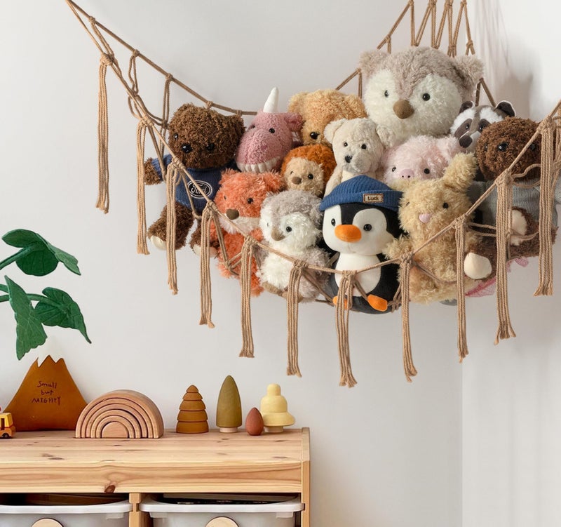mirolam Stuffed Animal Storage Hammock or Net Corner - Large Toy Hammock Net for Stuffed Animals Room Decor - Cute Stuff Animal Organizer Plush Holder - Kids Baby Nursery Essentials Wall Bedroom Home Decor - Image 3