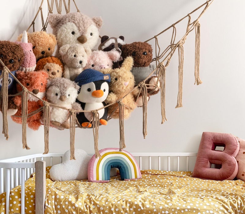 mirolam Stuffed Animal Storage Hammock or Net Corner - Large Toy Hammock Net for Stuffed Animals Room Decor - Cute Stuff Animal Organizer Plush Holder - Kids Baby Nursery Essentials Wall Bedroom Home Decor - Image 2