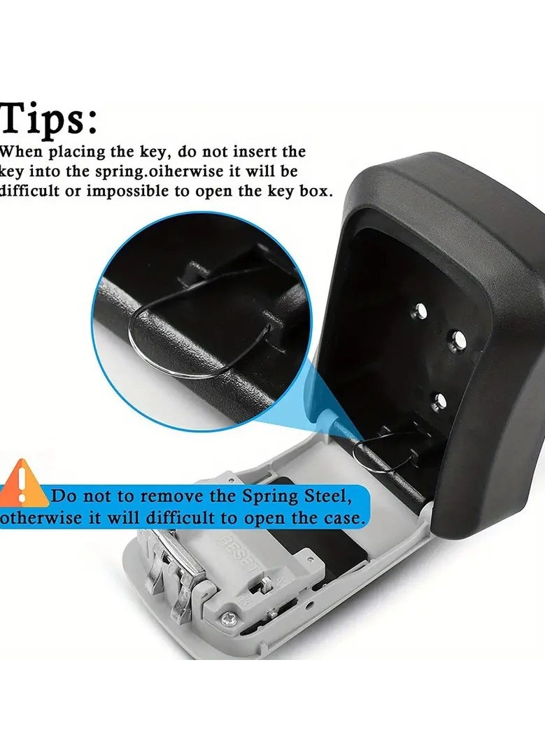A Small Storage Box Fixed to the Wall with Secret Numbers, a Small Safe for Keys and Personal Supplies, for the Garage, Home and Office, Made of Durable PVC