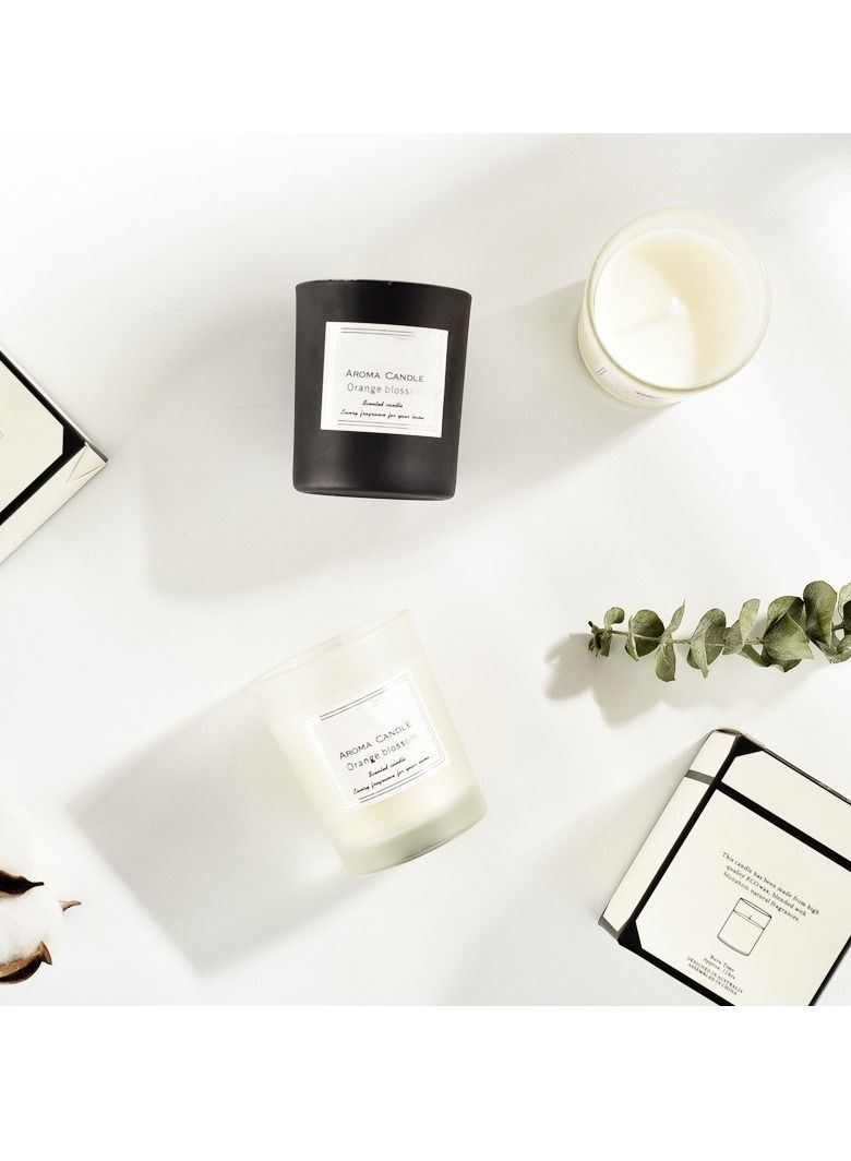 شمعة معطرة من الزجاج الشفاف معطرة برائحة شمع الصويا