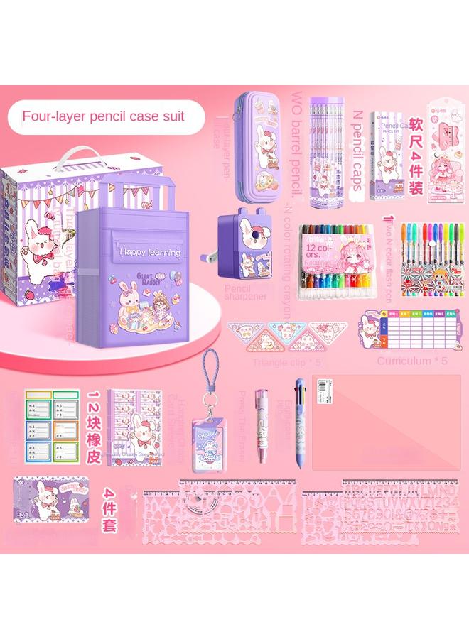 Bluejw Boys' Gift Bag Gift Stationery Suit Gift Box Boys' Primary School Students' Learning Supplies Hand Account Big Gift Bag High Color Value Less - Image 1