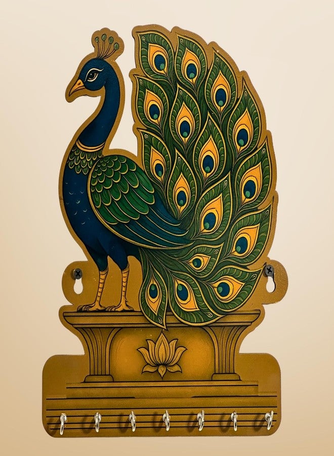 Maefele Royal Peacock Key Holder – Lightweight Decorative Wall Art for Home | Stylish Key Organizer for Bedroom, Living Room, Guest Room & Dining Area - Image 1