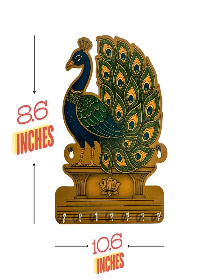 Maefele Royal Peacock Key Holder – Lightweight Decorative Wall Art for Home | Stylish Key Organizer for Bedroom, Living Room, Guest Room & Dining Area - Image 2