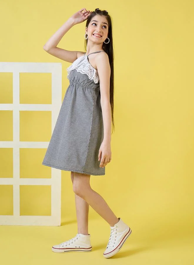 Stylo Bug Gingham Eyelet Dress