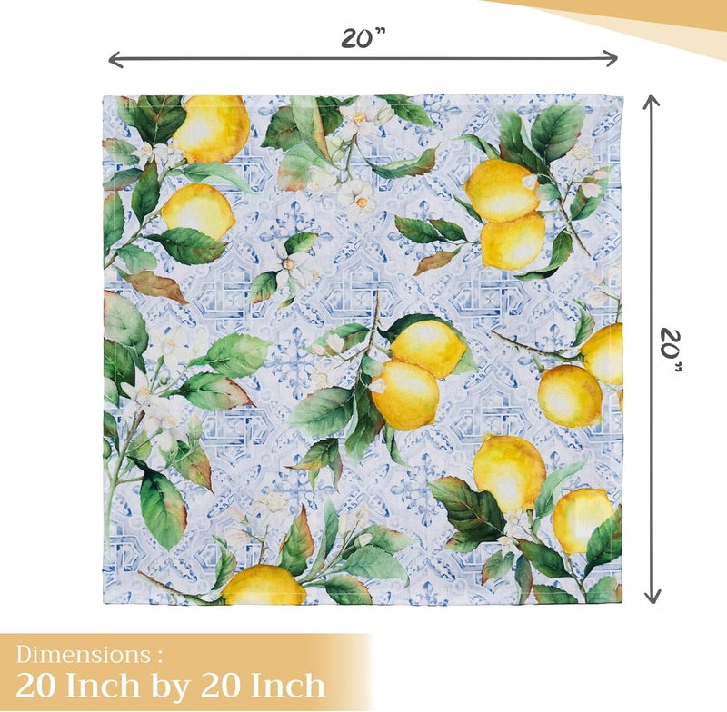 Maison d' Hermine Maison d Hermine Cloth Napkins Set of 4 100 Cotton Everyday Reusable Square Napkins Cloth Washable Dinner Party Wedding Restaurant SpringSummer Citrus 20 x 20 - Image 4