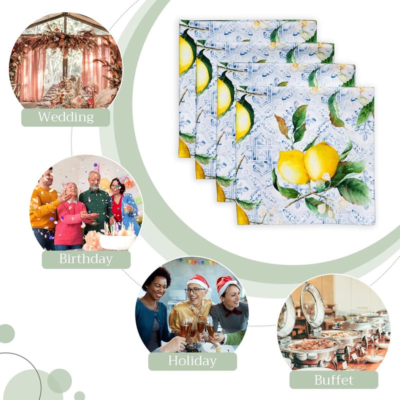 Maison d' Hermine Maison d Hermine Cloth Napkins Set of 4 100 Cotton Everyday Reusable Square Napkins Cloth Washable Dinner Party Wedding Restaurant SpringSummer Citrus 20 x 20 - Image 5