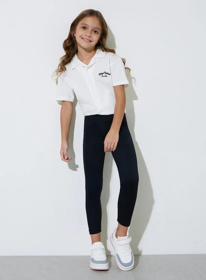 ستايلي Girls Black Full Length Leggings